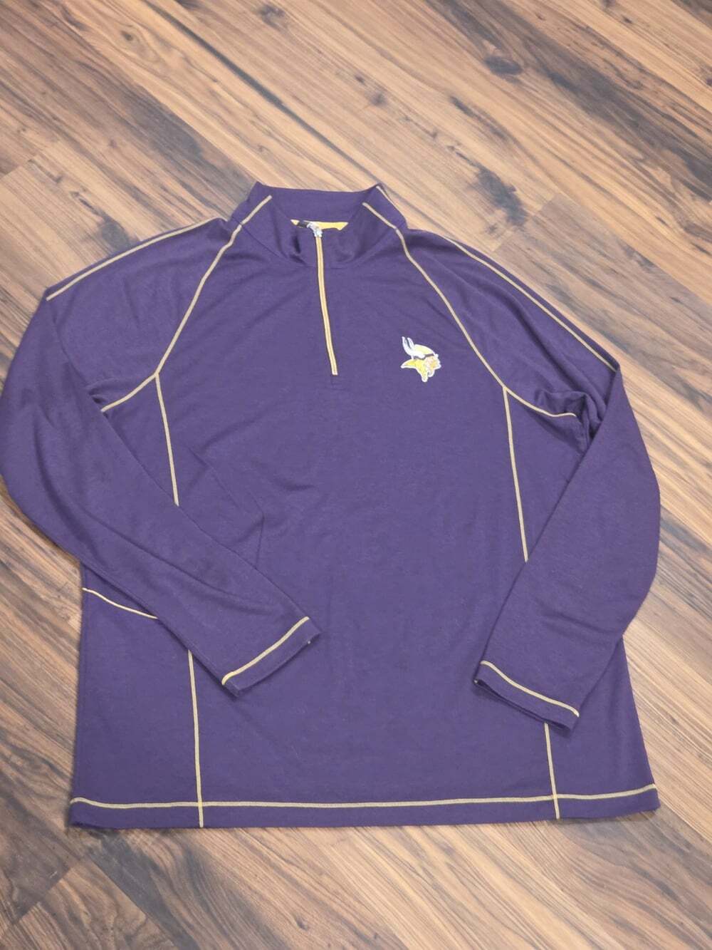 Tommy Bahama Vikings NFL 1/4 Zip Long Sleeve Shirt Purple Wool Sweater